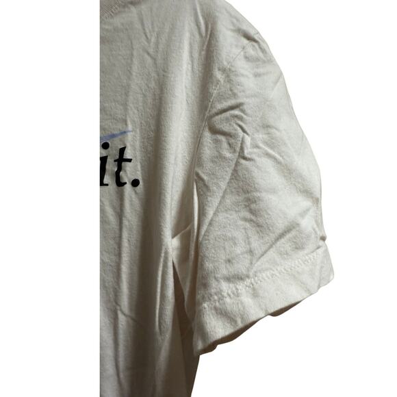 Nike Just Do It Off White Logo Casual Crew Neck Short Sleeve - Size Small - Picture 6 of 8